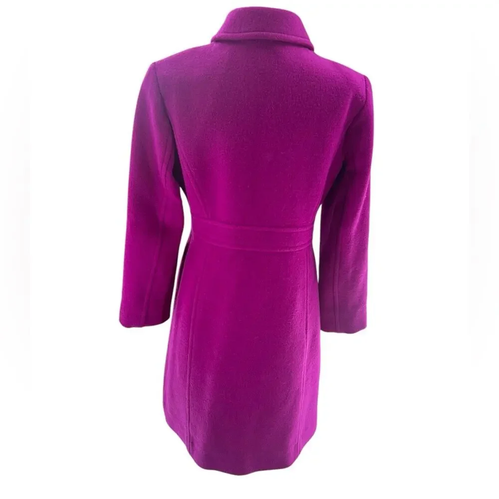 J. Crew Classic Lady Day Coat Italian Wool Blend Fitted Jacket Plum Purple Sz 4